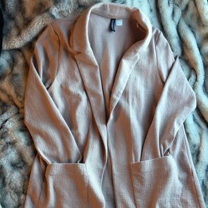 H&M Oversized Blush Pink Blazer Cardigan
